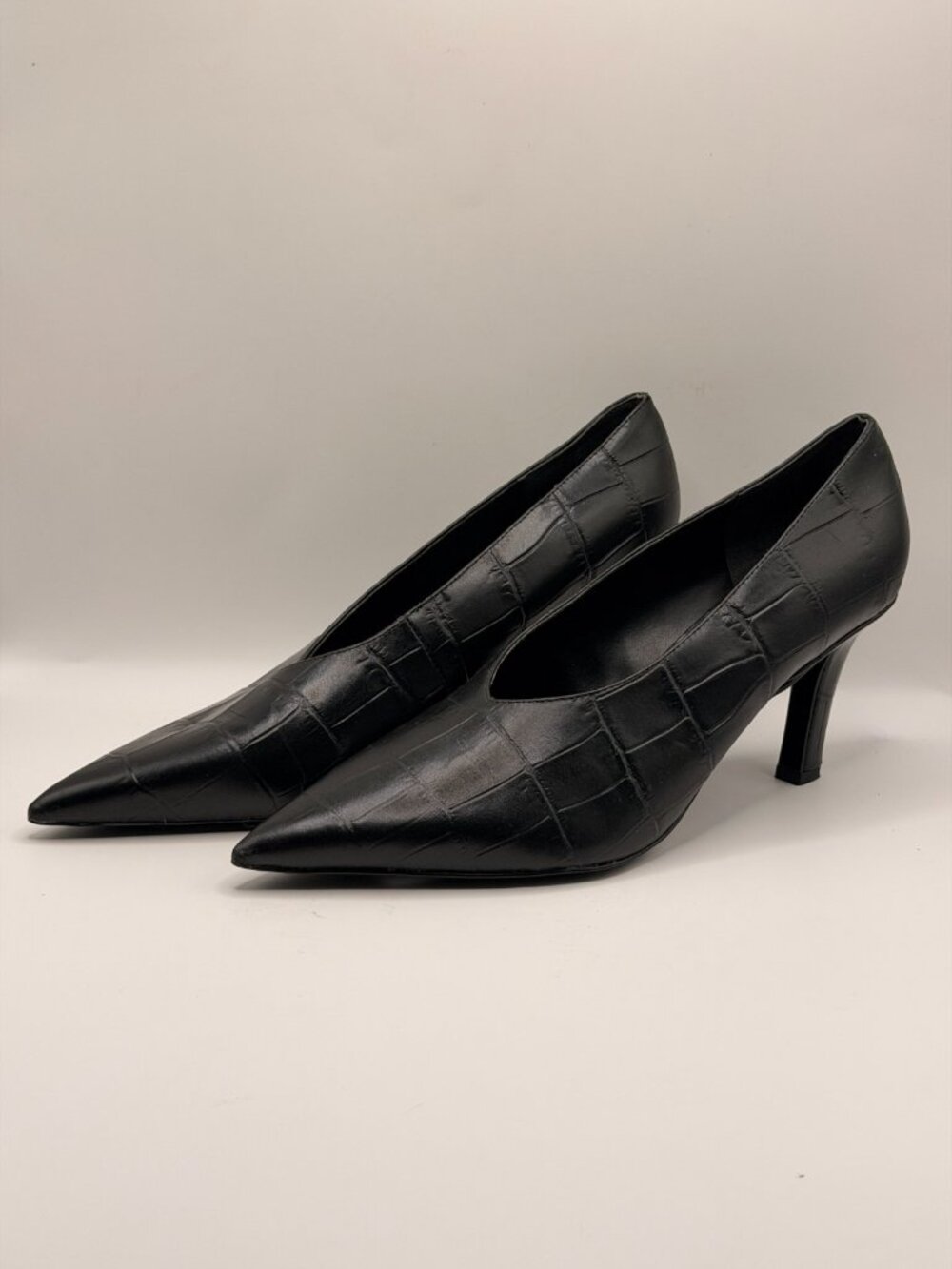 Favorite Daughter Women Kenna Black Leather Pointed Toe Pump Sz 10